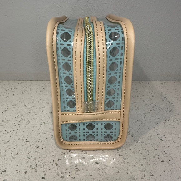 Spartina 449 Aqua and Beige Cosmetic Case - Picture 8 of 9